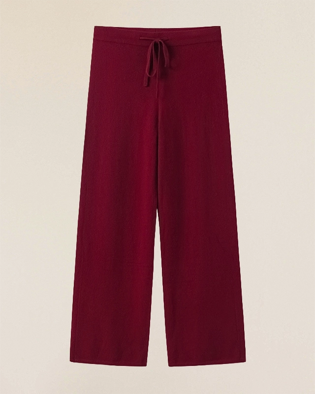 VIONIS·XY bordeaux cashmere hoodie, rich color and soft structure in Inner Mongolian cashmere