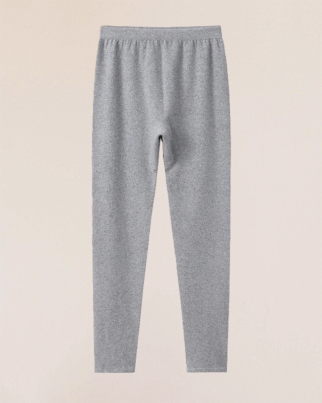 VIONIS·XY 100% Mongolian Cashmere Leggings in Heather Grey, seamless cashmere knit with soft natural stretch