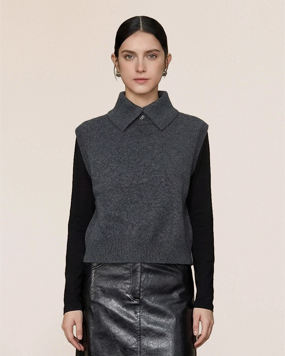 The Cashmere-Merino Vest(210g)