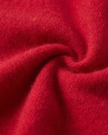 Macro knit texture of VIONIS·XY 280g 100% Inner Mongolia Cashmere in Scarlet