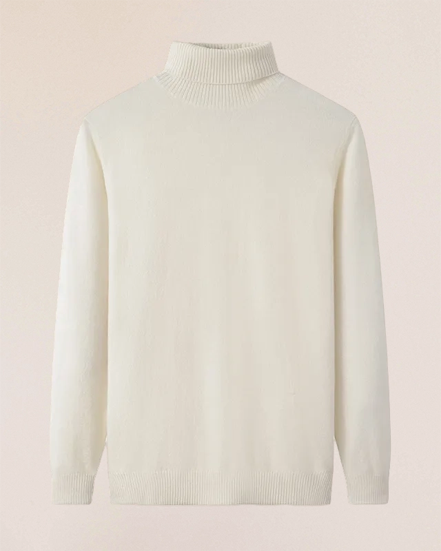 VIONIS·XY 280g 100% Inner Mongolia Cashmere crew neck sweater flat lay in Soft Ivory