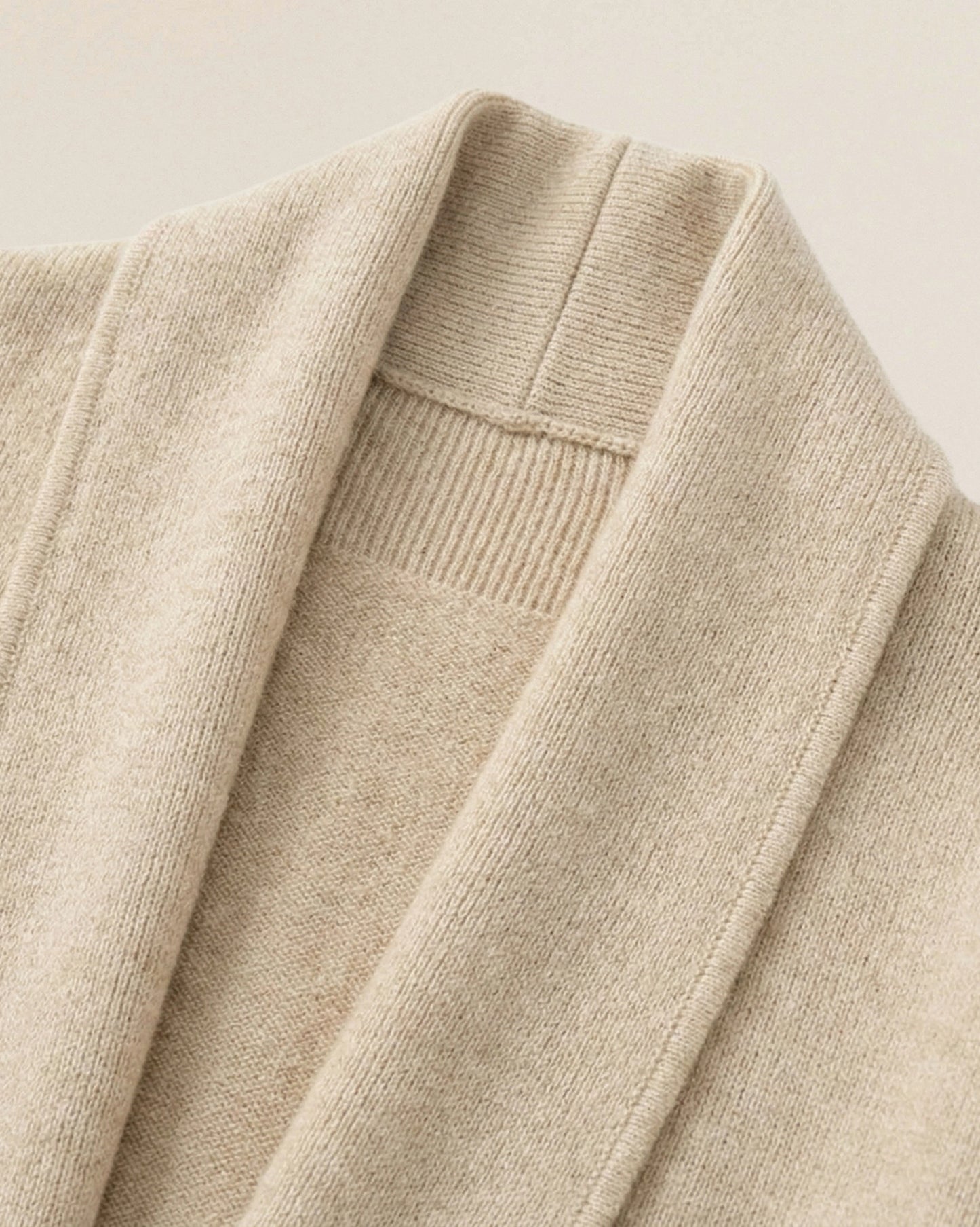 VIONIS·XY Premium 650g Cashmere Fabric Detail Ecru Cardigan