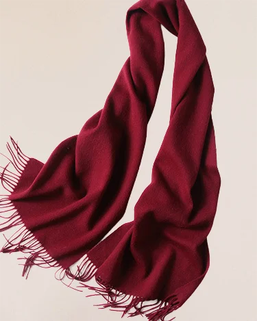 VIONIS·XY bordeaux red cashmere scarf, premium Inner Mongolia cashmere with soft hand feel and elegant depth