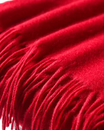 Scarlet VIONIS·XY cashmere scarf made of pure Inner Mongolia cashmere, bold color balanced with smooth texture